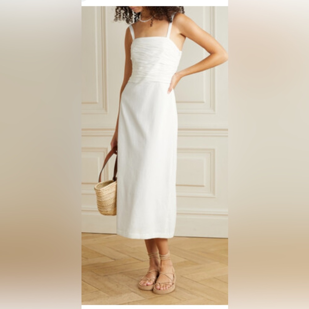 Peony Swimwear + Net Sustain Ruched Organic Cotton Midi Dress - S…